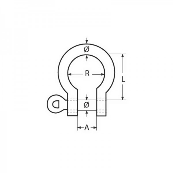 Manilha em lira de aço inoxidável 316 com Ø 8 mm - N°2 - comptoirnautique.com