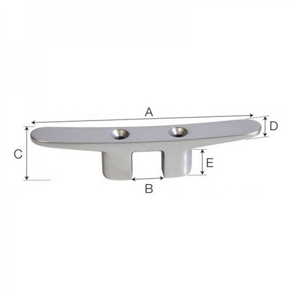 Gebohrte Aluminiumdeckklampe - Paar - - - L.160mm - N°2 - comptoirnautique.com 