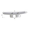 Gebohrte Aluminiumdeckklampe - Paar - - - L.160mm - N°2 - comptoirnautique.com 