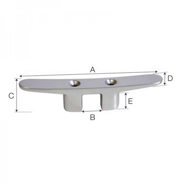 Gebohrte Aluminiumdeckklampe - Paar - - - L.450mm - N°2 - comptoirnautique.com