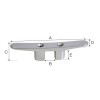Gebohrte Aluminiumdeckklampe - Paar - - - L.450mm - N°2 - comptoirnautique.com