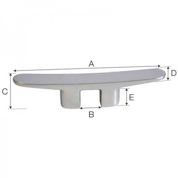 Aluminium threaded deck cleat - pair - L.260mm - N°2 - comptoirnautique.com