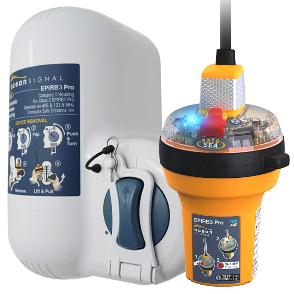 Balise de détresse EPIRB3 Pro Seasafe Ocean Signal activée  avec support de montage déclenchement automatique - N°2 - comptoirnautique.com