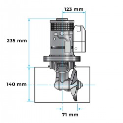 Propulseur d'étrave électrique Lewmar 140TT / Ø 140 mm 12V dimensions