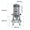 Propulseur d'étrave électrique Lewmar 250TT / Ø 250 mm 24V - aluminium dimensions - N°2 - comptoirnautique.com