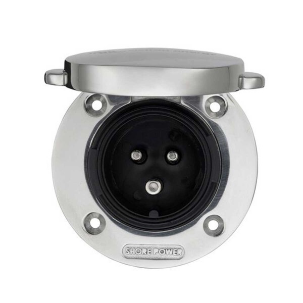 Presa di corrente da terra in acciaio inox da 16A - N°1 - comptoirnautique.com