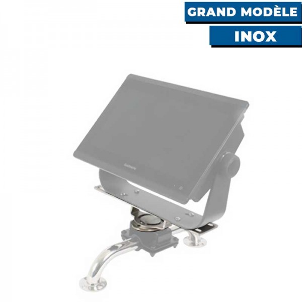 Support inox Seanox pour écran GPS/Sondeur grand modèle inox sur tube avec combiné Garmin - N°11 - comptoirnautique.com