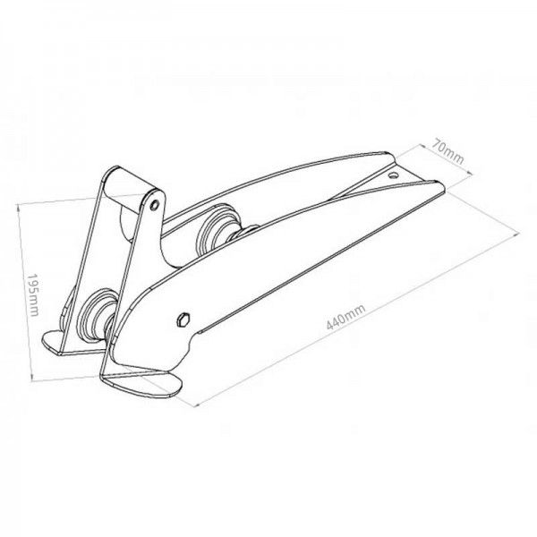 Dimension - Davier à bascule inox 440 mm pour ancre jusqu’à 15 kg - N°2 - comptoirnautique.com