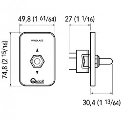 Commande à distance pour guindeau quick dimensions
