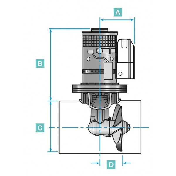 Propulseur électrique 185TT 3kW - bronze - 24V - N°2 - comptoirnautique.com