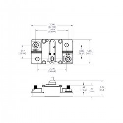 Blue Sea Disjoncteur thermique tableau SERIES 285 - 100A dimensions