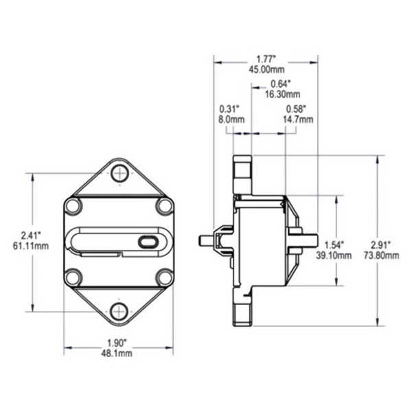Interruttore termico SERIE 285 - 25A - N°2 - comptoirnautique.com