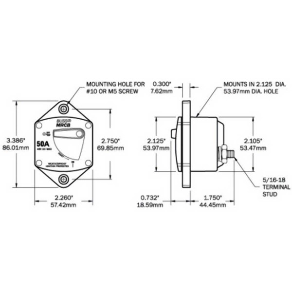 Interruttore termico SERIE 187 - 100A - N°2 - comptoirnautique.com
