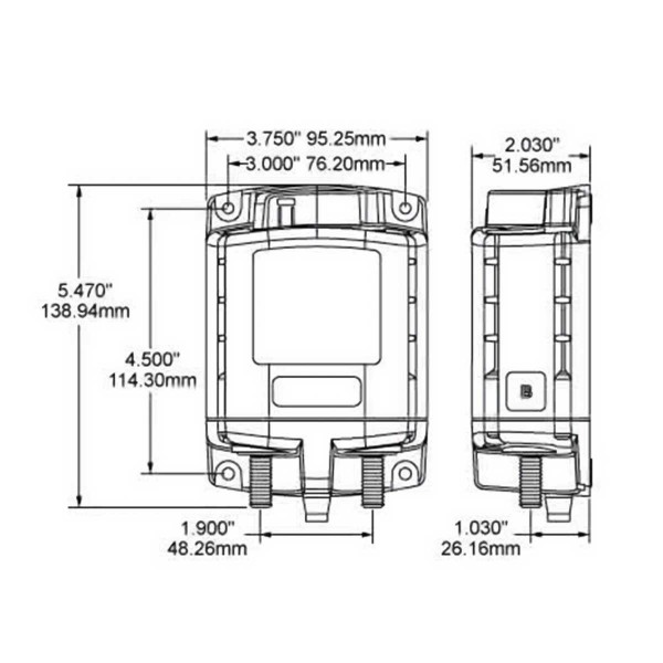 Blue Sea Systems Coupe-batterie relais bistable 24V 500A + switch dimensions - N°5 - comptoirnautique.com