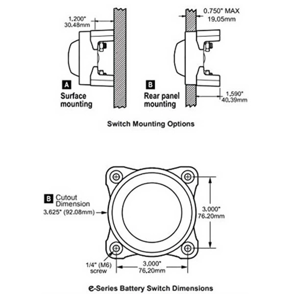 Blue Sea Systems Coupe-batterie Dual Circuit - 2 positions 2 entrées - 350A continu installation - N°4 - comptoirnautique.com