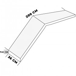 Passerelle pliante aluminium + caillebotis Trem 2m dimensions dépliée