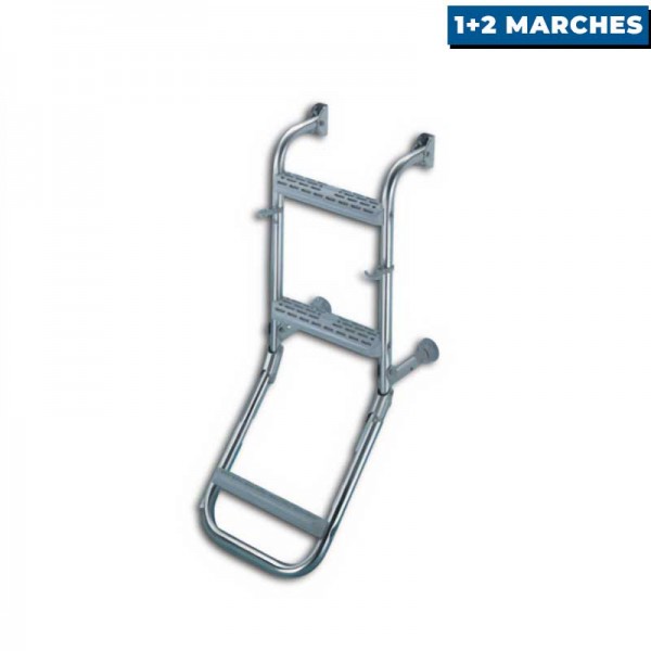 Échelle de bain Trem pliable Inox 1 marche fixe + 2 marches mobiles - N°2 - comptoirnautique.com