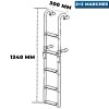 Échelle de bain Trem pliable Inox 2 marches fixe + 3 marches mobiles dimensions - N°5 - comptoirnautique.com