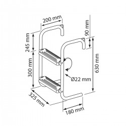 Échelle pour ponton ou bateau pneumatique Nuova Rade dimensions