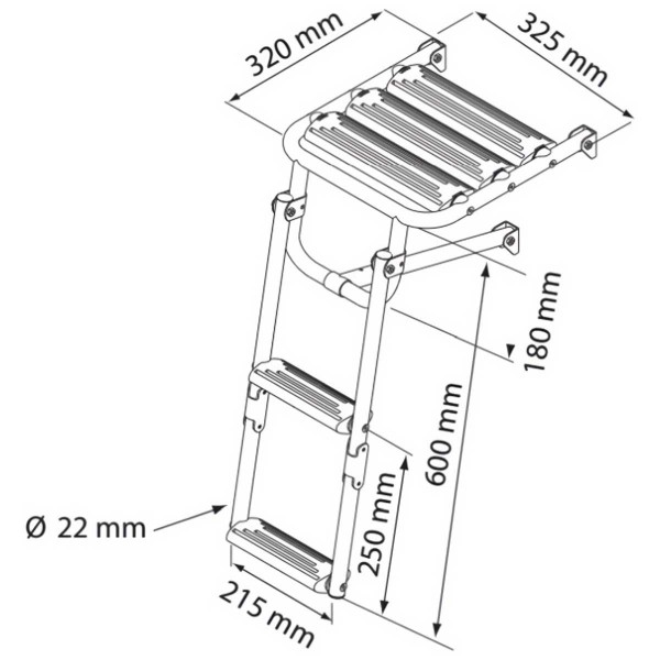 Échelle plate-forme pliante Nuova Rade dimensions - N°2 - comptoirnautique.com
