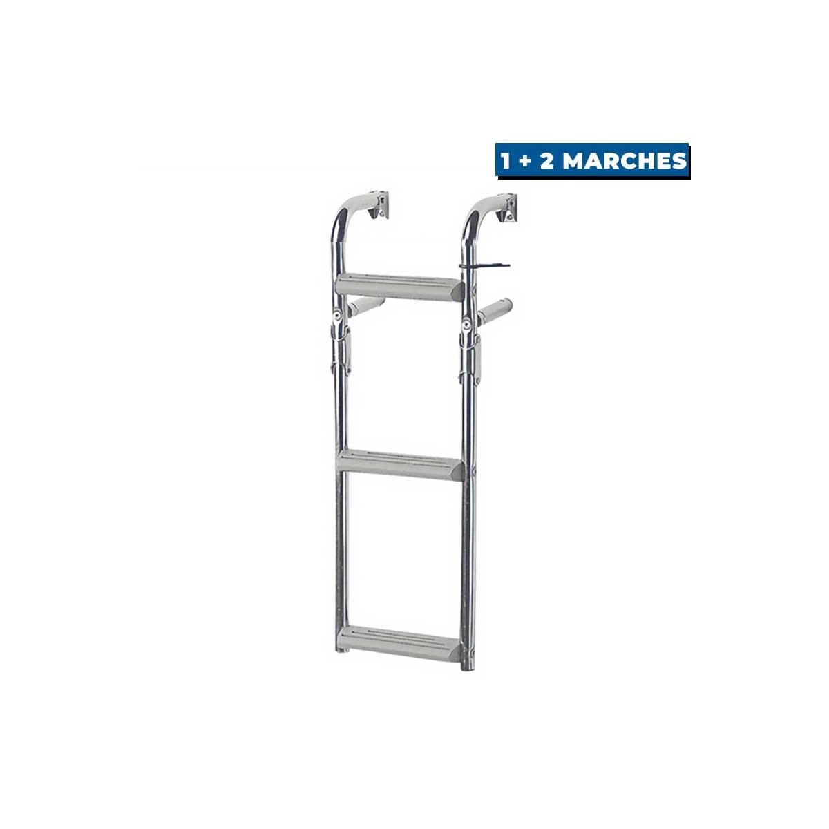Échelle de bain pliante à marches étroites Nuova Rade - crosses à 90° 1 + 2 marches