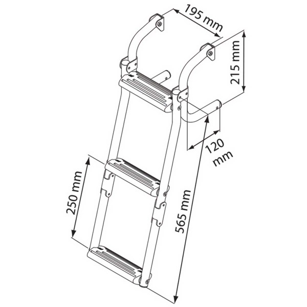 Echelle de bain pliante Nuova Rade Inox - 3 marches  dimensions - N°2 - comptoirnautique.com