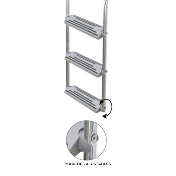 Échelle de proue et de jupe arrière Nuova Rade Inox marches orientables - N°2 - comptoirnautique.com