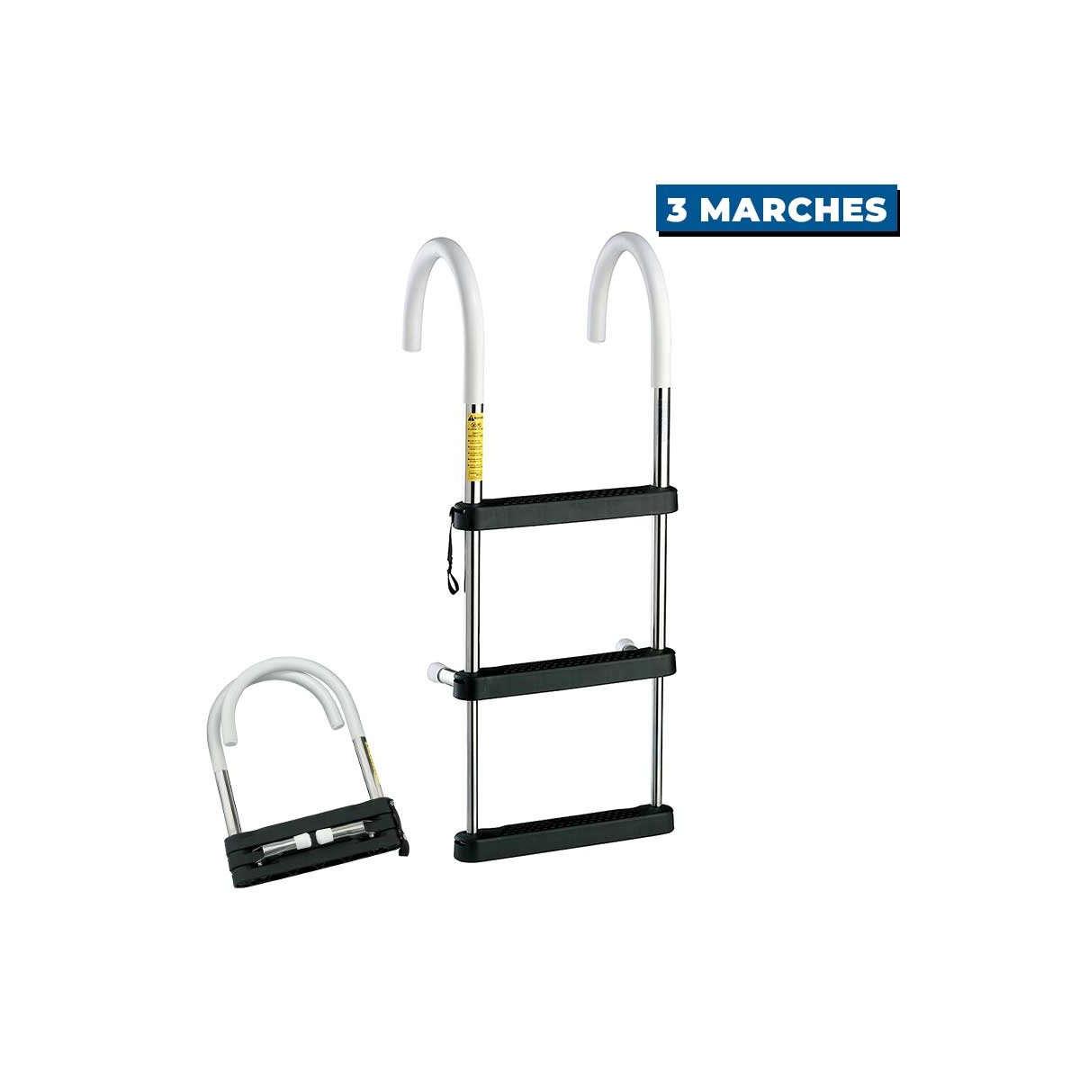 Échelle de bain plat-bord télescopique pliable Garelick 3 marches