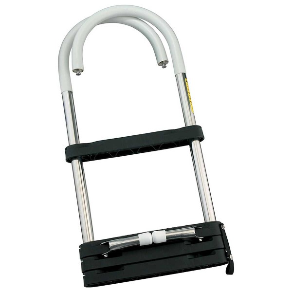 Échelle de bain plat-bord télescopique pliable Garelick 4 marches repliée - N°6 - comptoirnautique.com