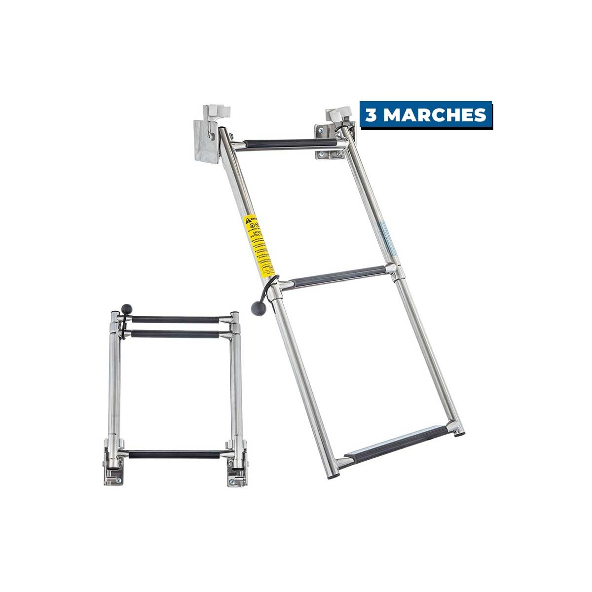 Échelle télescopique et pliable pour tableau arrière Garelick 3 marches