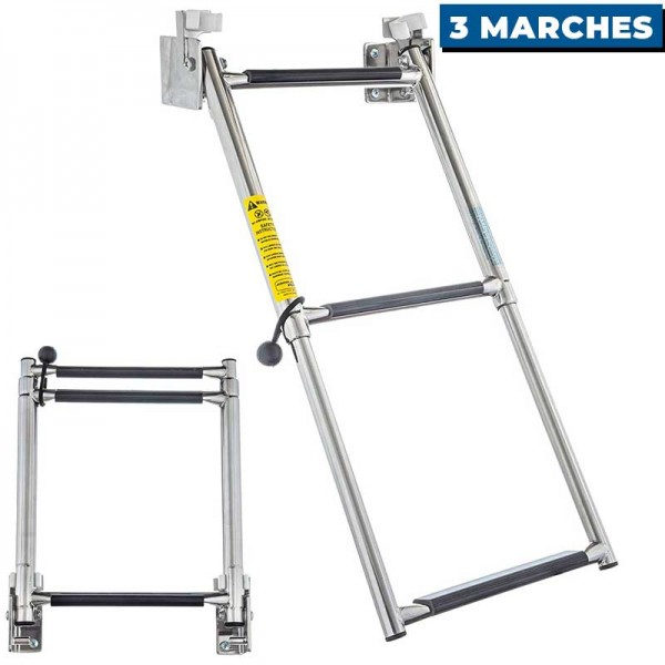 Échelle télescopique et pliable pour tableau arrière Garelick 3 marches - N°2 - comptoirnautique.com