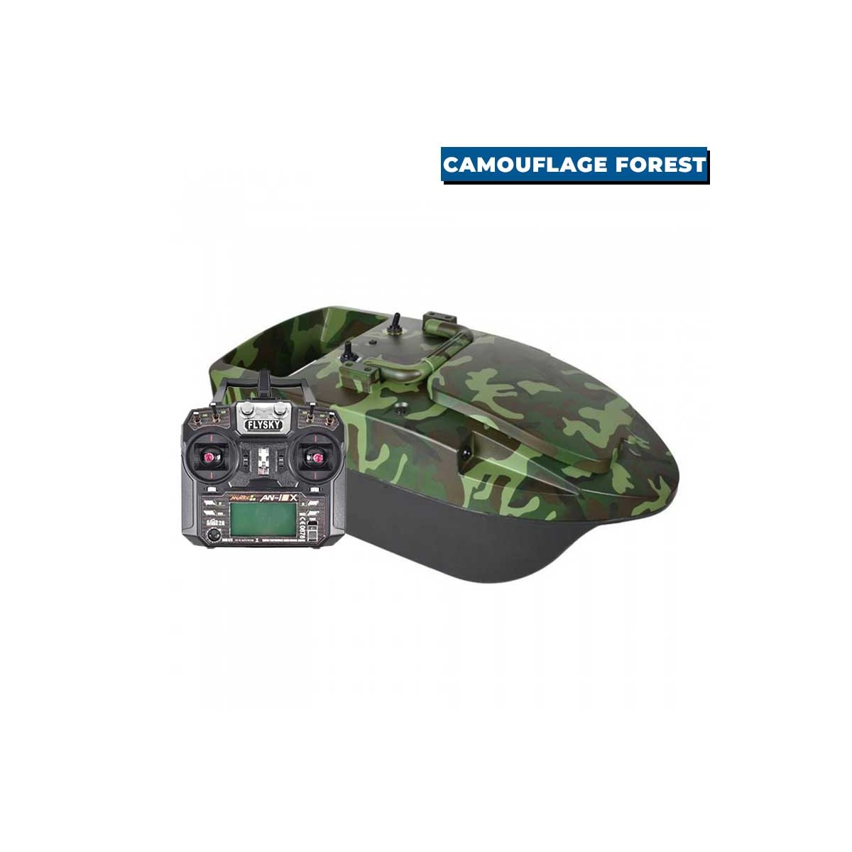 Pack Bateau Amorceur Anatec Pacboat Start'R + Télécommande AN-i6X camouflage Forest