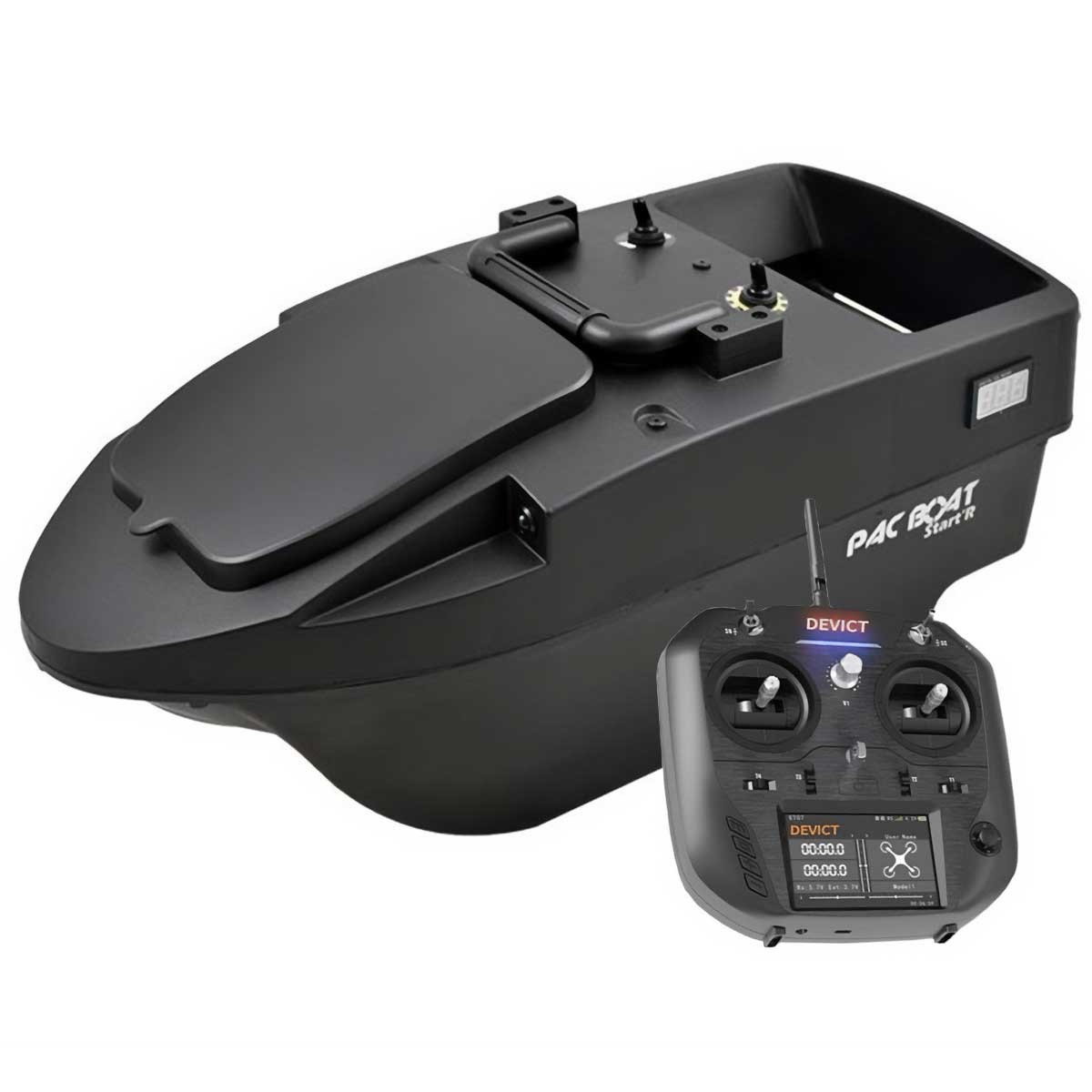 Pack Bateau Amorceur Pacboat Start'R Black + Télécommande Devict DE-SR07