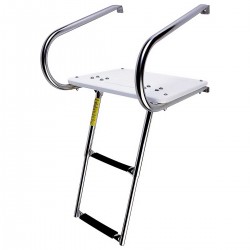 Plateforme avec échelle télescopique 2 marches sous plateforme Garelick - pour bateaux à moteur inboard ou hors-bord