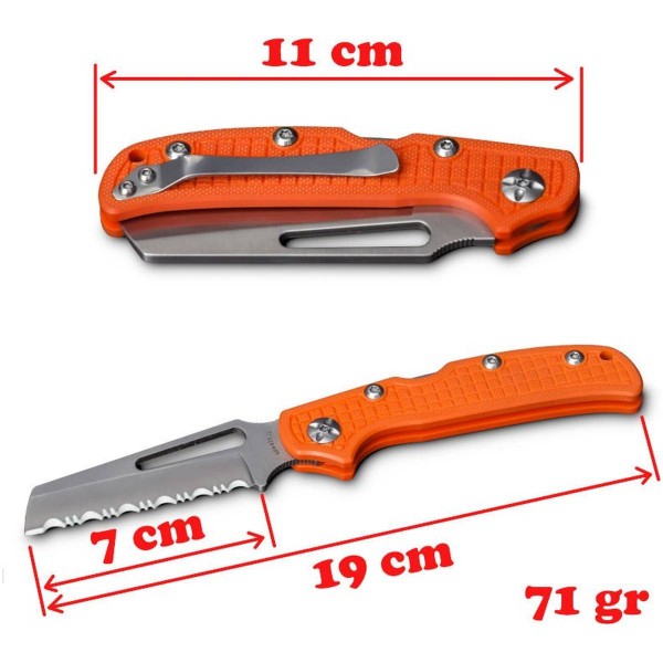 Couteau de sauvetage pliant LE SAUVETEUR dimension  - HPA - N°6 - comptoirnautique.com