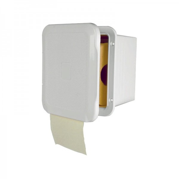 Boîtier pour papier hygiénique avec porte, 160x160mm, blanc - N°1 - comptoirnautique.com