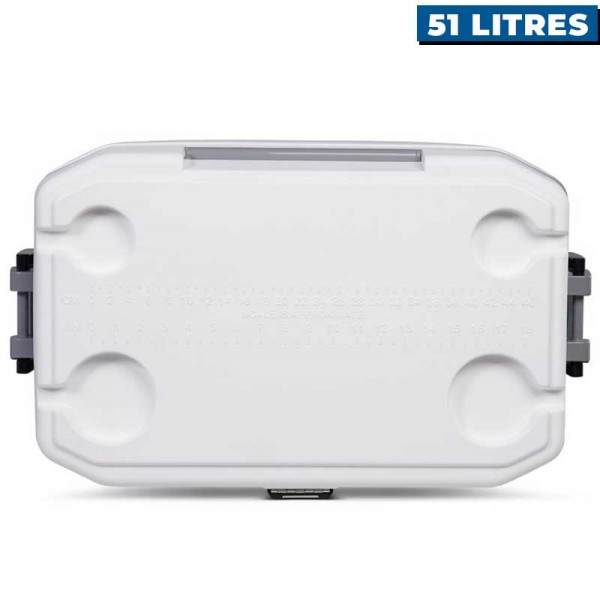 Glacière Igloo Marine Ultra Latitude 51 litres couvercle avec porte-gobelets et règle de mesure intégrés - N°8 - comptoirnautique.com
