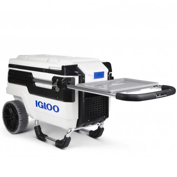 Glacière à roulettes Igloo Marine TrailMate 70 - 66 Litres poignée télescopique et tablette amovible - N°5 - comptoirnautique.com