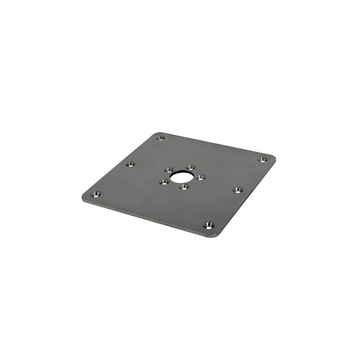 platine carrée basse pour siège inox pike'n bass de face