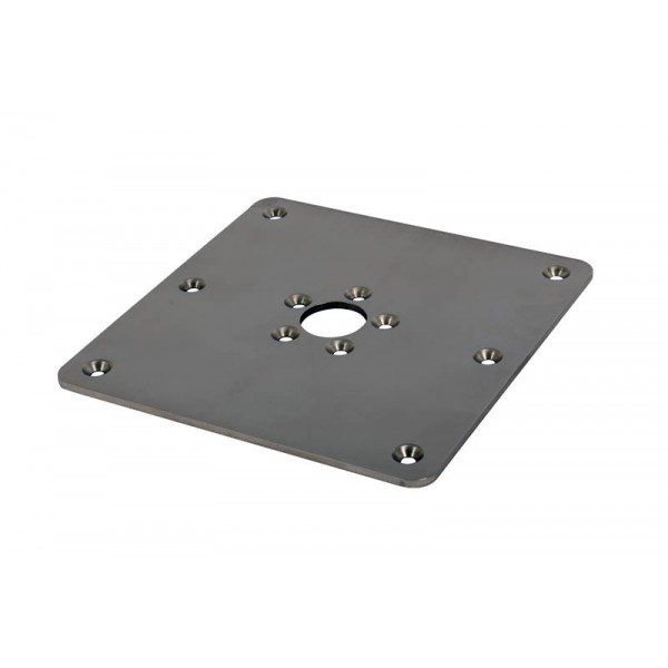 platine carrée basse pour siège inox pike'n bass de face - N°1 - comptoirnautique.com