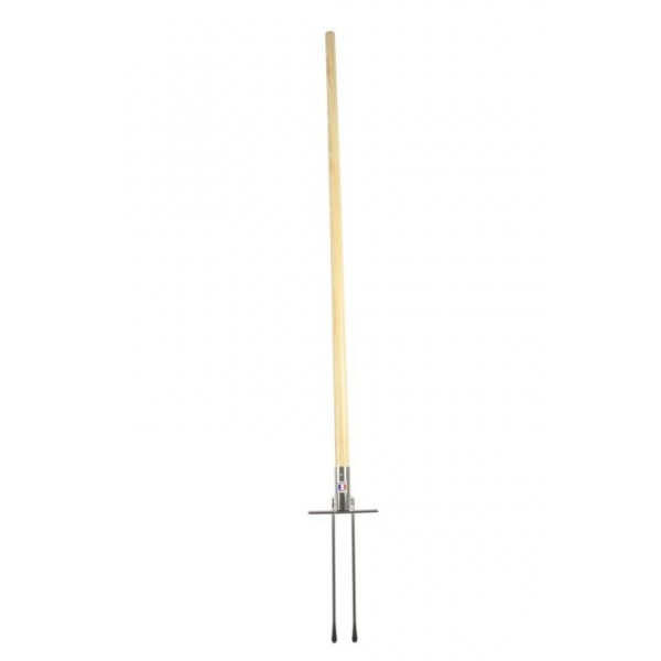 Tenedor de acero inoxidable con mango de madera 120 cm - N°2 - comptoirnautique.com 