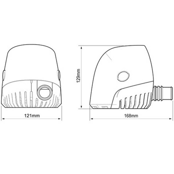 Pompe de cale électrique automatique Whale Orca 12V - 82L/min dimensions - N°2 - comptoirnautique.com