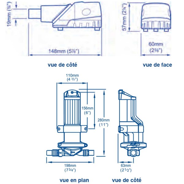 Pompa di sentina IC - 24V - 17,4 L/min - N°10 - comptoirnautique.com
