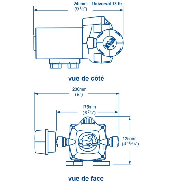 High-pressure wash pump - 12V - 18 L/min - N°4 - comptoirnautique.com 