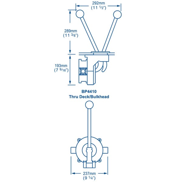 Gusher Titan manual bilge pump - through-deck / bulkhead mounting - 105 L/min - N°5 - comptoirnautique.com