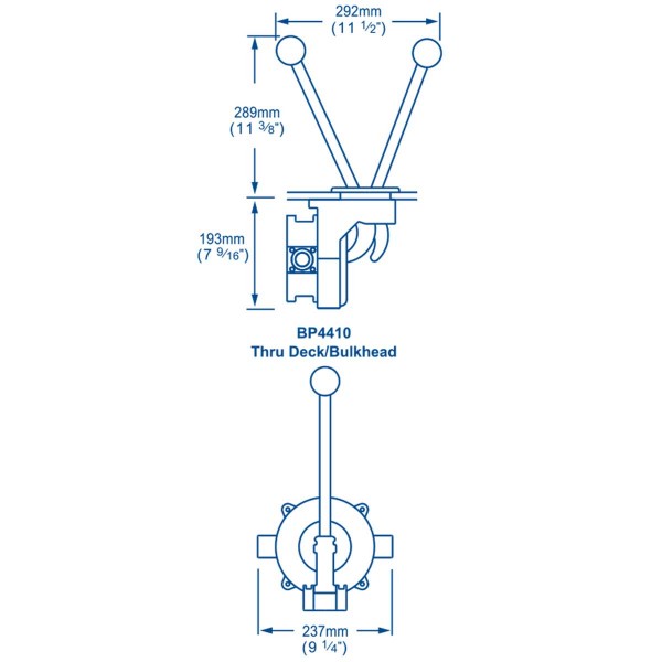 Pompa di sentina manuale Gusher Titan - montata attraverso il ponte/paratia - 105 L/min - N°5 - comptoirnautique.com