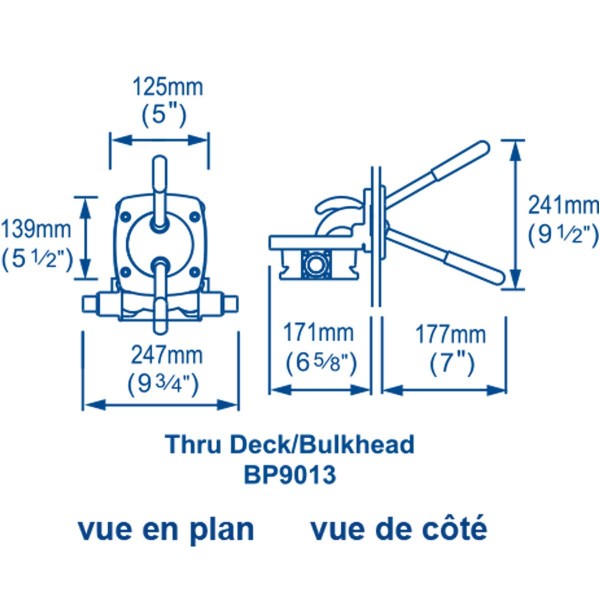 Gusher Urchin manual bilge pump - through deck / bulkhead - 55 L/min - N°7 - comptoirnautique.com 