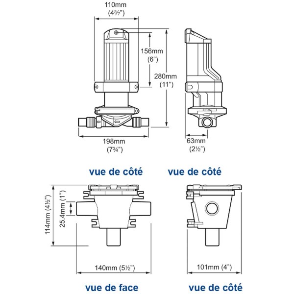 Pompa elettrica per acque grigie IC - 12V - 19 L/min - N°10 - comptoirnautique.com