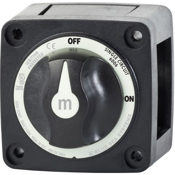Interruttore batteria serie m ON-OFF con pulsante nero (sfuso) - N°1 - comptoirnautique.com
