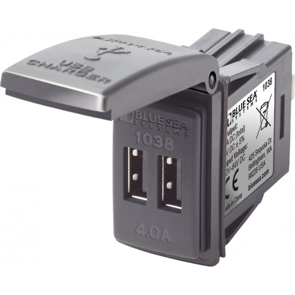 caricatore doppio USB 48VDC con interruttore 4A (in blocco) - N°1 - comptoirnautique.com